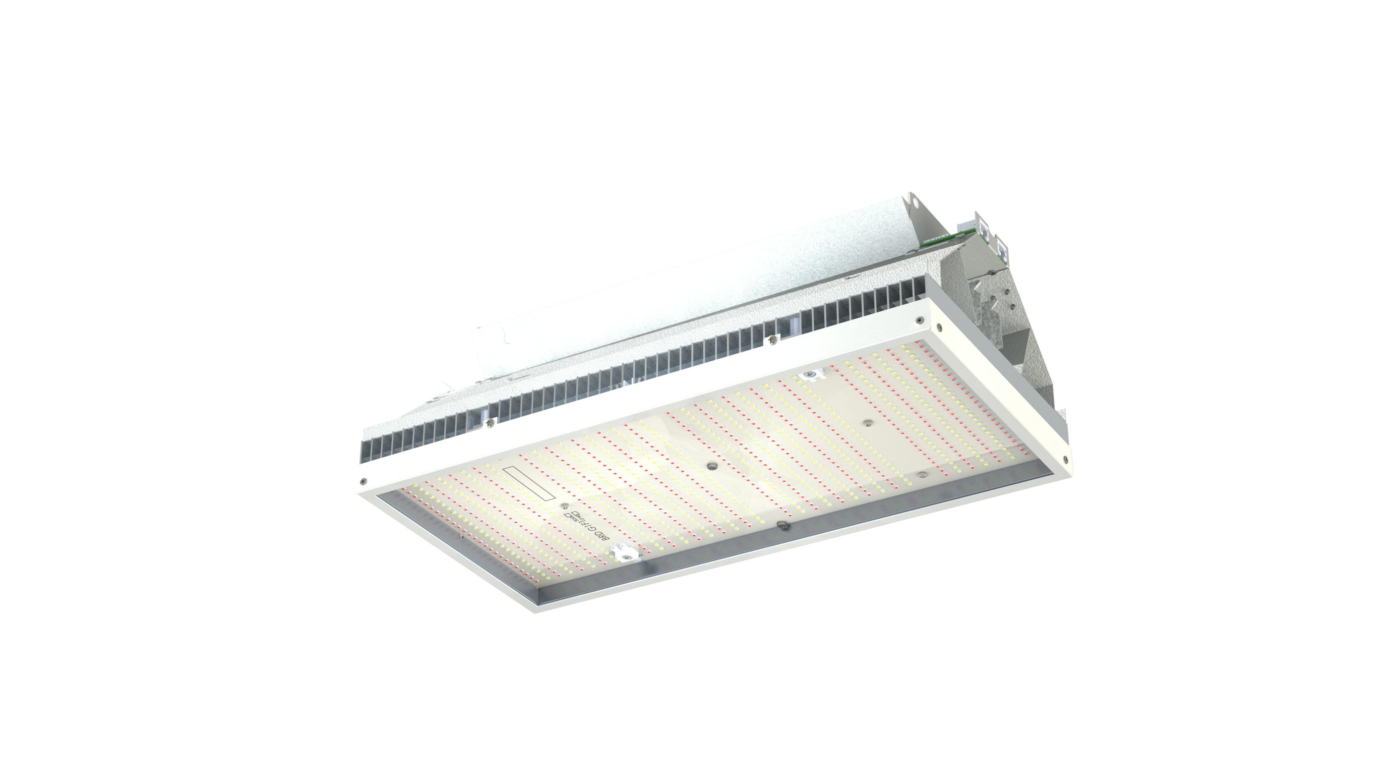 FIG. 1. One-for-one LED-based replacements for 1000W HPS luminaires require dense arrays of LEDs and perhaps an active cooling system. (Image credits: All renderings courtesy of Perpetua.)