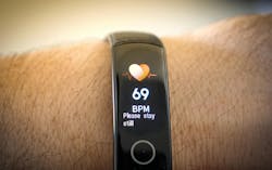 FIG. 1. OLEDs have a reputation for brightness and clarity, but not long life, which is why they have found their way into personal device displays such as wearables and some mobile phones that are relatively frequently replaced. (Photo credit: Image © Hafakot via Dreamstime.com; used under editorial license.) FIG. 1. OLEDs have a reputation for brightness and clarity, but not long life, which is why they have found their way into personal device displays such as wearables and some mobile phones that are relatively frequently replaced. (Photo credit: Image © Hafakot via Dreamstime.com; used under editorial license.)