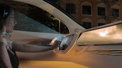 FIG. 1. A driver monitoring system uniformly illuminates the driver’s face with infrared light to detect viewing direction or increasing fatigue. (Image credits: All images and illustrations courtesy of ams Osram.) FIG. 1. A driver monitoring system uniformly illuminates the driver’s face with infrared light to detect viewing direction or increasing fatigue. (Image credits: All images and illustrations courtesy of ams Osram.)