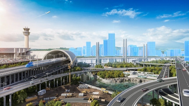 Conceptual rendering of the city of the future.