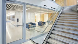 Fire-rated glass supports intuitive wayfinding and open interiors. Fire-rated glass supports intuitive wayfinding and open interiors.