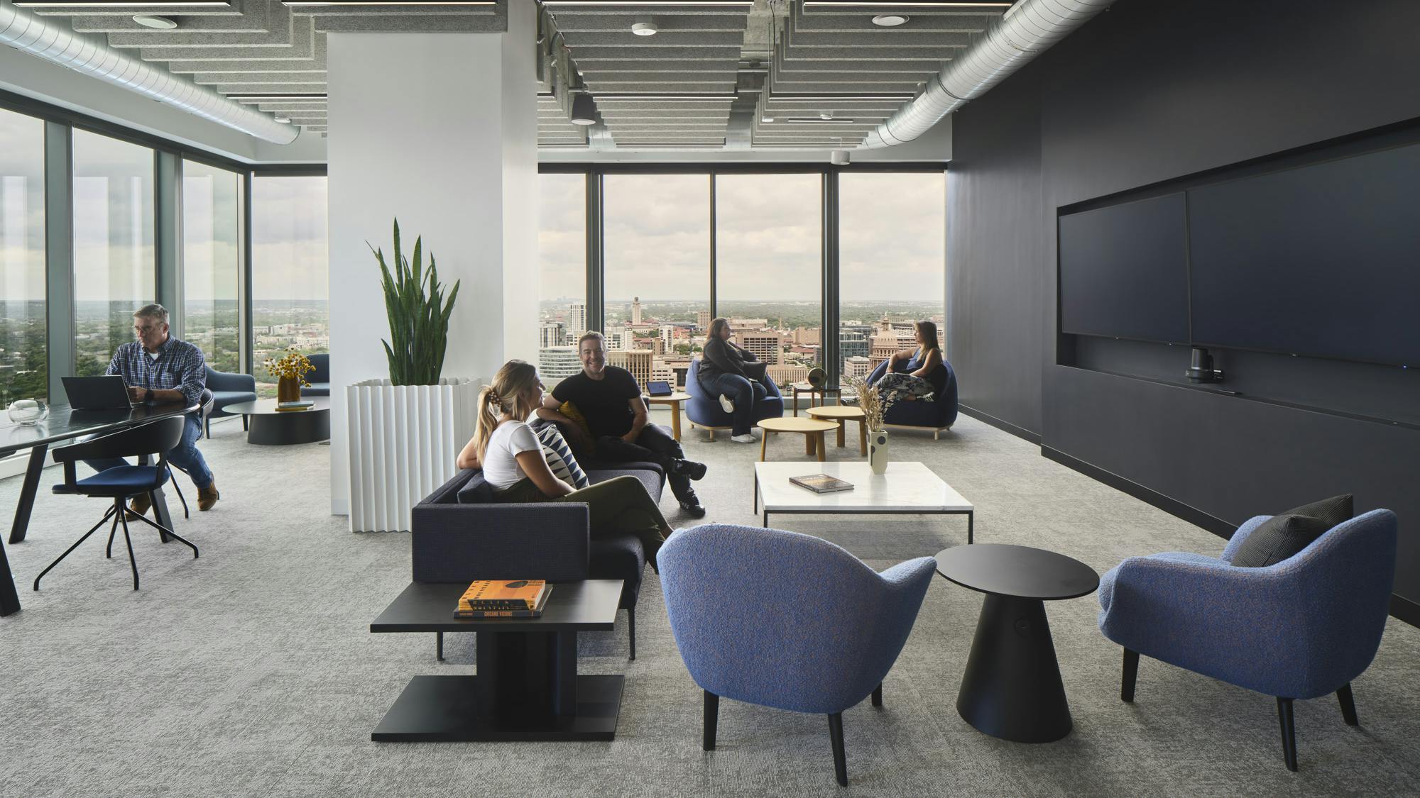 Indeed&rsquo;s office offers plentiful options for casual connection and solo work.