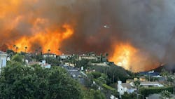 The wildfires in Los Angeles in January 2025 consumed buildings and vehicles, releasing hazardous pollutants into the air. Here, the Palisades fire burns on January 7, 2025. The wildfires in Los Angeles in January 2025 consumed buildings and vehicles, releasing hazardous pollutants into the air. Here, the Palisades fire burns on January 7, 2025.