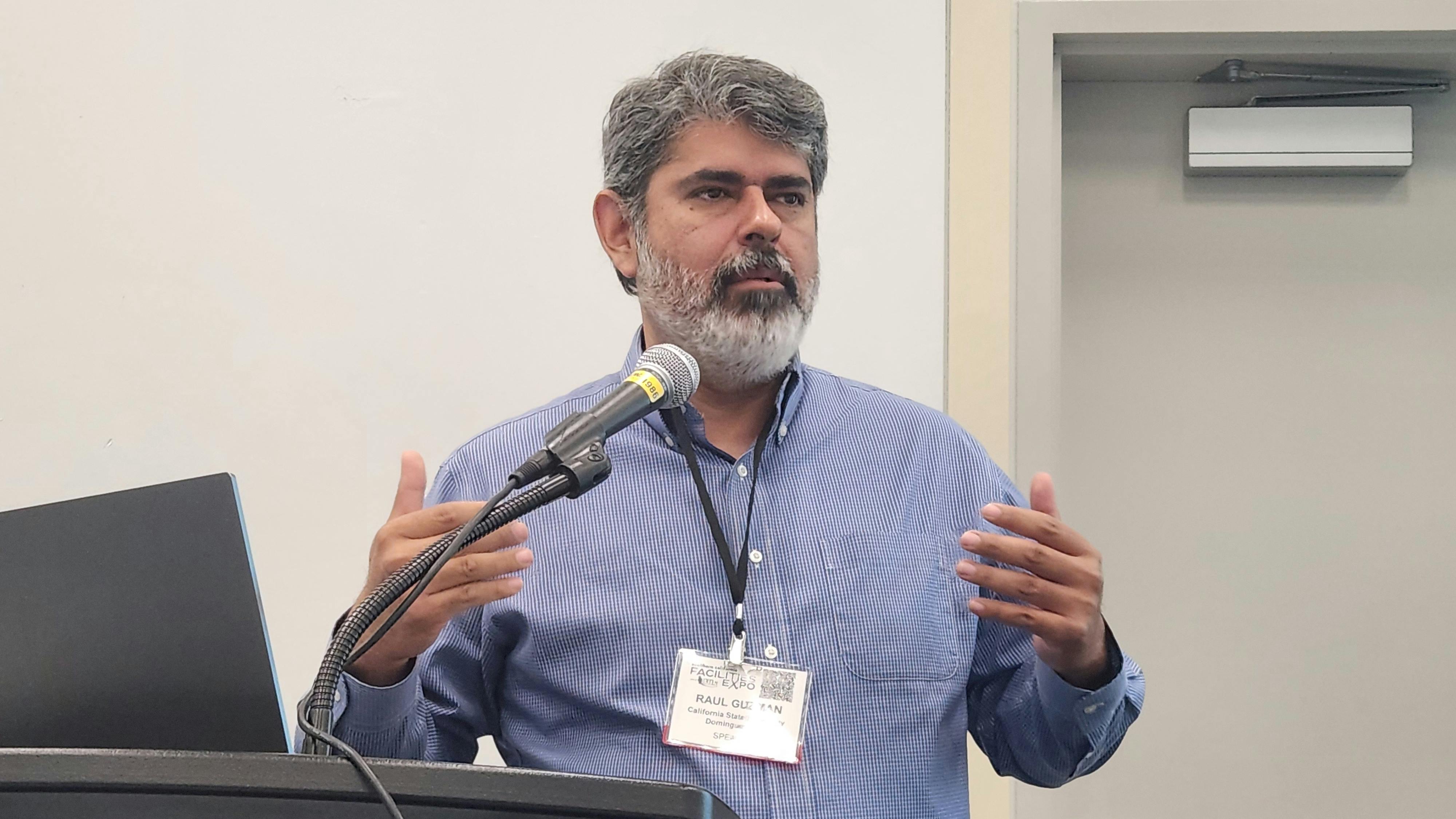 Raul Guzman speaks at the 2025 Southern California Facilities Expo.