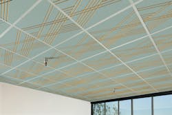Acoustic ceiling tiles, such as Kirei’s Hatch, are an easy-to-install option for noise mitigation. They’re designed to fit into your existing grid. Acoustic ceiling tiles, such as Kirei’s Hatch, are an easy-to-install option for noise mitigation. They’re designed to fit into your existing grid.