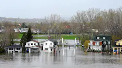 Severe flooding inundates the Rue Jacques-Cartier on the Quebec side of the Ottawa River in 2017.