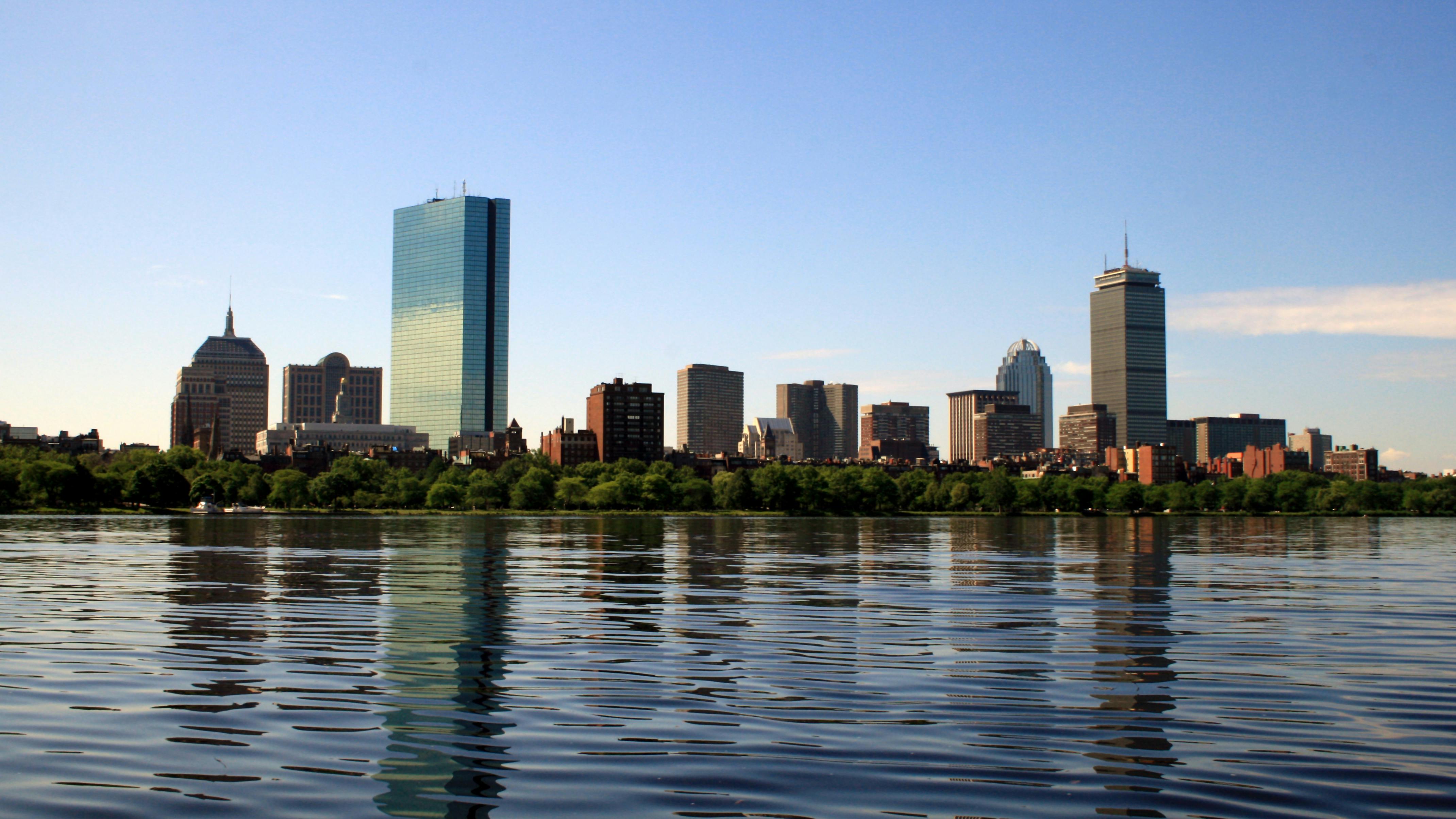 A view of the Boston skyline from the Charles River.