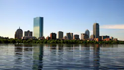 A view of the Boston skyline from the Charles River.
