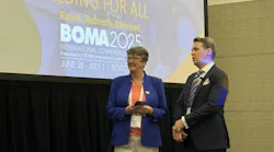Kim Saunders and Roman Romanov presenting at BOMA