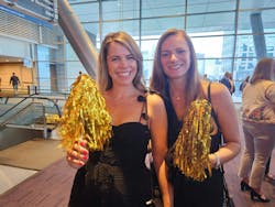Brooke Barnecut and Megan Pusateri from Kilroy Realty, both members of BOMA/San Francisco, show off the pompoms they brought to the award ceremony. Kilroy Realty had five buildings nominated across California. Brooke Barnecut and Megan Pusateri from Kilroy Realty, both members of BOMA/San Francisco, show off the pompoms they brought to the award ceremony. Kilroy Realty had five buildings nominated across California.