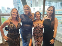 Juniper Rodriguez and Ally Hodges of BOMA/Tampa Bay, Bianca Santos of BOMA/Orlando and BOMA/Tampa Bay, and Michelle Carter of BOMA/Orlando pose for a photo at the pre-TOBYs gala. The group was supporting a friend in Orlando who had a building nominated for an international award. Juniper Rodriguez and Ally Hodges of BOMA/Tampa Bay, Bianca Santos of BOMA/Orlando and BOMA/Tampa Bay, and Michelle Carter of BOMA/Orlando pose for a photo at the pre-TOBYs gala. The group was supporting a friend in Orlando who had a building nominated for an international award.