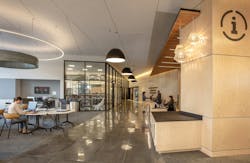 The library has a low-carbon design. Since concrete is up to 55% of its composition, the HKP team found formulas that collectively reduce the building’s Global Warming Potential (GWP) by over 40%. The library has a low-carbon design. Since concrete is up to 55% of its composition, the HKP team found formulas that collectively reduce the building’s Global Warming Potential (GWP) by over 40%.