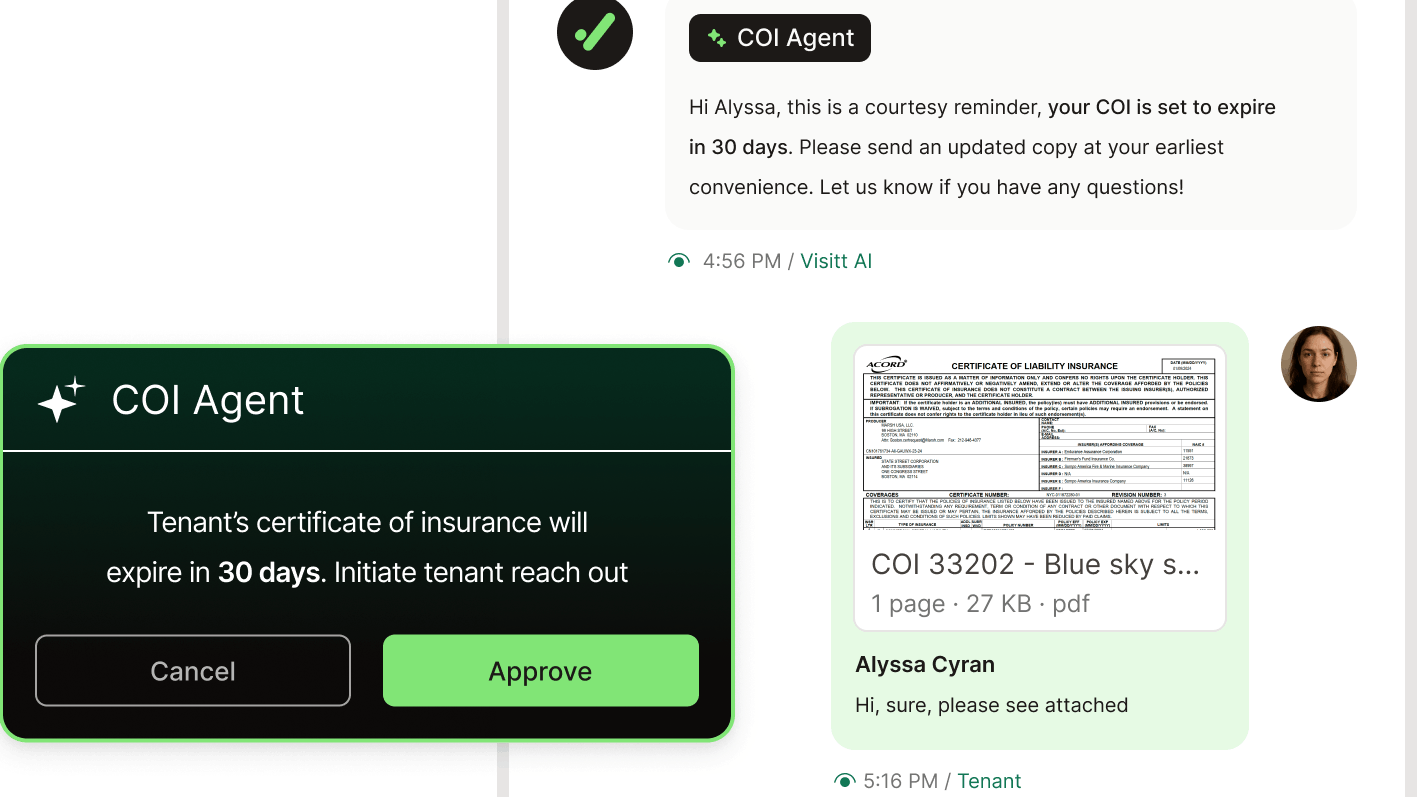 68bf475df0aa56df78610284 Visitt Ai Agent Tenant Coi Communications