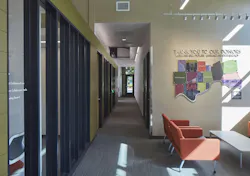 The redesign of Walker Hall’s interior includes rooms for meeting and advising, as well as space for financial and mental health counseling.