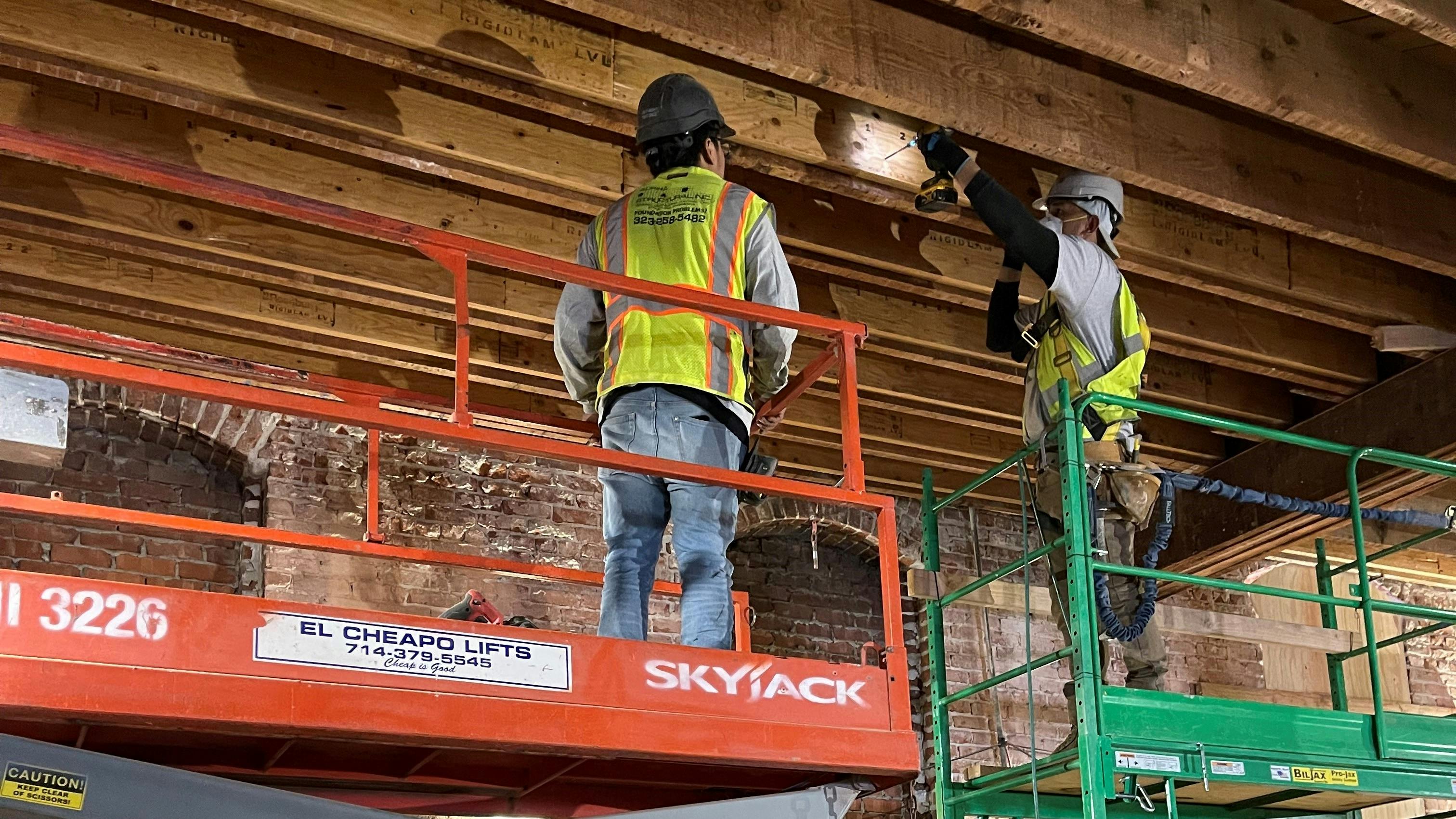 Structural upgrades implemented as part of the seismic retrofit for unreinforced masonry (URM) buildings help improve earthquake performance.