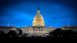 The U.S. Capitol at night. The U.S. Capitol at night.