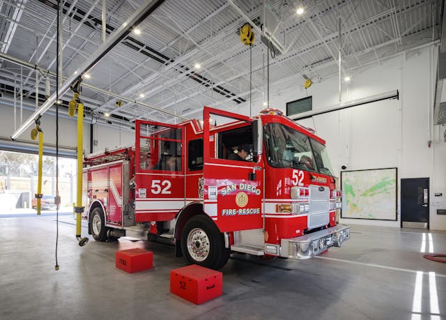 EV fire engines allow San Diego to use less fossil fuels and operate a fire engine that’s quieter than a gas-powered engine, according to City of San Diego senior public information officer Tyler Becker. EV fire engines allow San Diego to use less fossil fuels and operate a fire engine that’s quieter than a gas-powered engine, according to City of San Diego senior public information officer Tyler Becker.