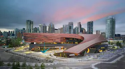 Exterior view of the BMO Convention Centre in Calgary, Canada