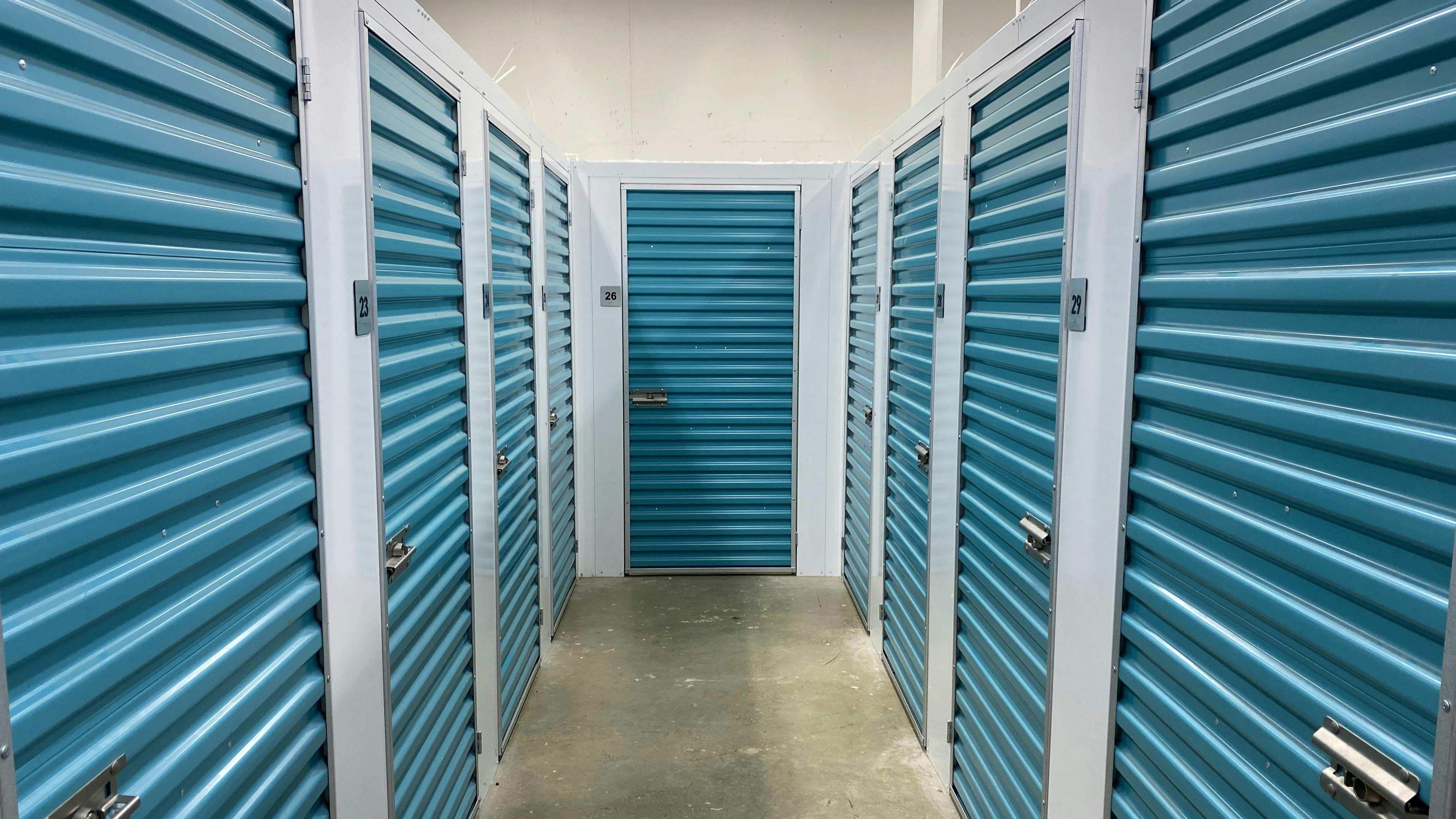 Secure on-site storage keeps residents&rsquo; belongings from overwhelming small living spaces.