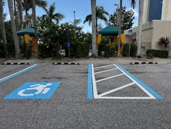 A slope that exceeds just 2% can make an accessible parking stall unusable. A slope that exceeds just 2% can make an accessible parking stall unusable.