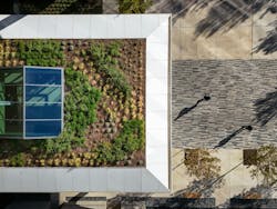 Native landscaping, stormwater harvesting, and advanced irrigation systems cut potable water use for landscaping by 58%. Native landscaping, stormwater harvesting, and advanced irrigation systems cut potable water use for landscaping by 58%.