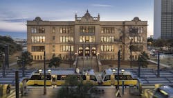 Exterior view of the newly renovated, historic Old Dallas High School building. Exterior view of the newly renovated, historic Old Dallas High School building.