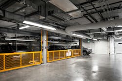 The East Seattle Partners Office Building benefits from an automated parking system that enables the small site to accommodate 17 vehicles. “The automated parking offered a nice solution where we could get essentially three levels of parking off of one concrete slab,” explained PUBLIC47 Architects partner Scot Carr. The East Seattle Partners Office Building benefits from an automated parking system that enables the small site to accommodate 17 vehicles. “The automated parking offered a nice solution where we could get essentially three levels of parking off of one concrete slab,” explained PUBLIC47 Architects partner Scot Carr.