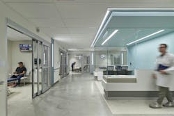 The newly renovated emergency department features an additional pod of private treatment bays, as well as a new dedicated entrance, more storage, and clearly separated spaces for pediatric and adult waiting areas. The newly renovated emergency department features an additional pod of private treatment bays, as well as a new dedicated entrance, more storage, and clearly separated spaces for pediatric and adult waiting areas.