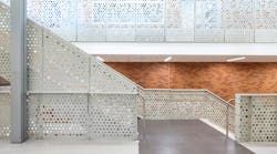 Arlington High School in Arlington, Texas, renovated its campus. A custom Stair Guardrail Fascia Mount with the B47 circular pattern delivers durable, code-compliant protection in a high-traffic educational environment. Arlington High School in Arlington, Texas, renovated its campus. A custom Stair Guardrail Fascia Mount with the B47 circular pattern delivers durable, code-compliant protection in a high-traffic educational environment.