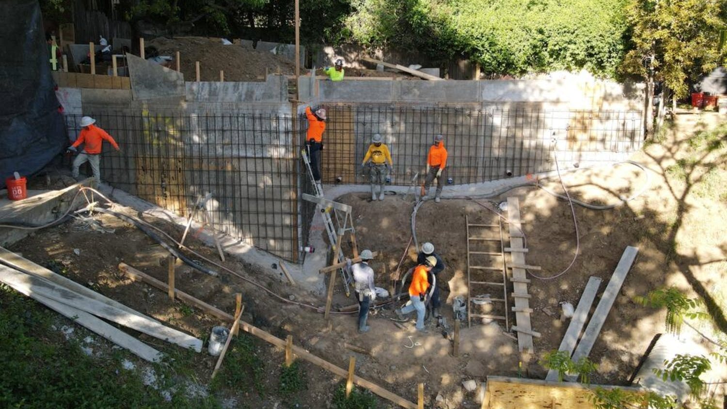 Retaining walls may not be adequate for current weather and soil conditions.