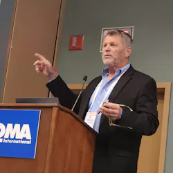 Moderator Bill Muehling, group engineering manager for Cousins Properties in Tampa, introduces the rest of the panel at the 2026 BOMA International Conference & Expo.