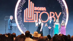 Kjersten Jaeb takes the oath of office, administered by Mark Dukes, BOMA International’s 2021-2022 chair.