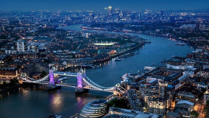 London at night.