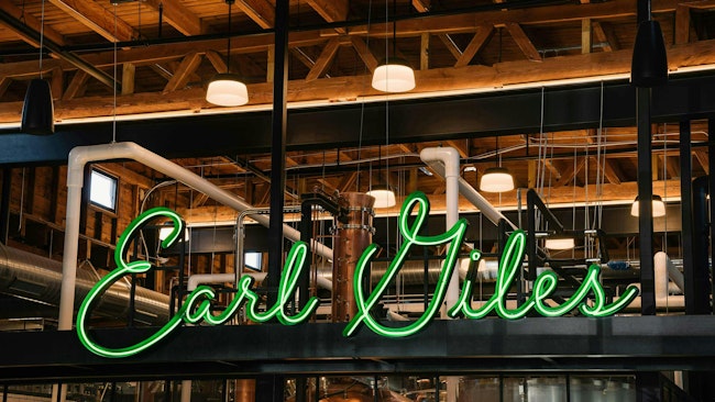 Hollowcore HC1600 luminaires by Luminis Lighting illuminate the Earl Giles Distillery in Minneapolis.